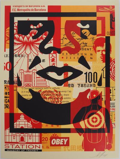Shepard FAIREY (OBEY) : Face collage III - Sérigraphie originale signée 2