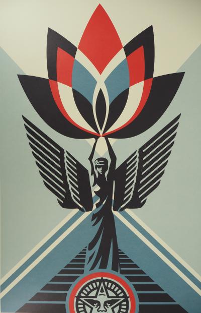 Shepard FAIREY (OBEY) : Lotus Angel - Sérigraphie originale signée 2