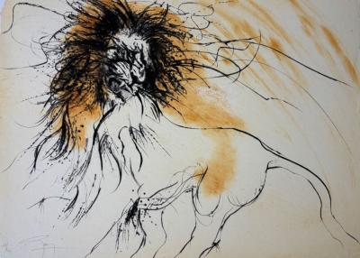 Jean-Marie Guiny , - Lion, gravure originale - signée numérotée par l’artiste 2