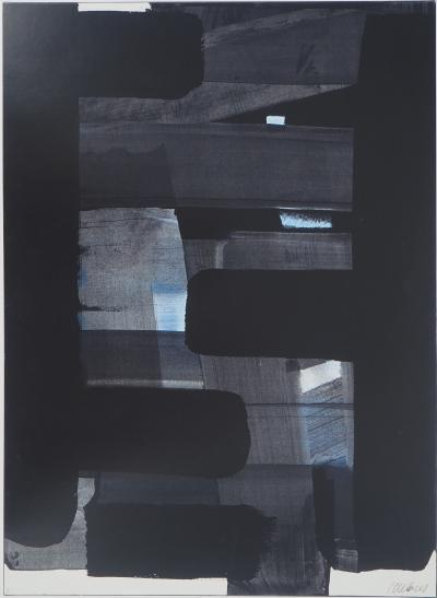 Pierre SOULAGES : Gouache sur papier 1973 - Affiche originale signée Musée Soulages 2