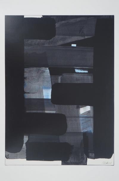 Pierre SOULAGES : Gouache sur papier 1973 - Affiche originale signée Musée Soulages 2
