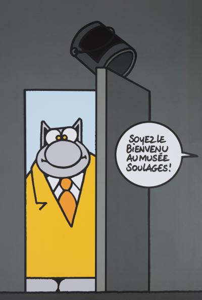 Philippe GELUCK : Le chat au Musée Soulages - Affiche originale signée 2