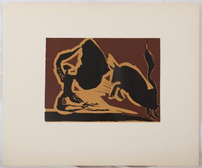 Pablo PICASSO: Corrida, the pass - Linocut (1962) 2