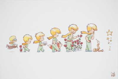 Antoine DE SAINT-EXUPERY / Jordi NEF : Les aventures du Petit Prince - Lithographie