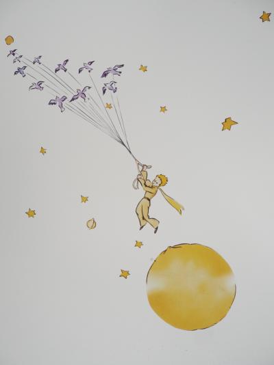Antoine DE SAINT-EXUPERY : L'envol du Petit Prince et des oiseaux - Lithographie 2
