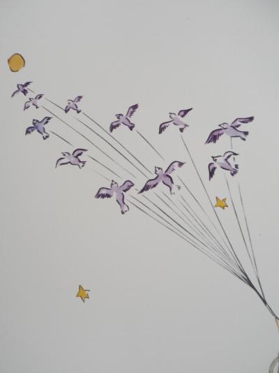 Antoine DE SAINT-EXUPERY : L'envol du Petit Prince et des oiseaux - Lithographie 2