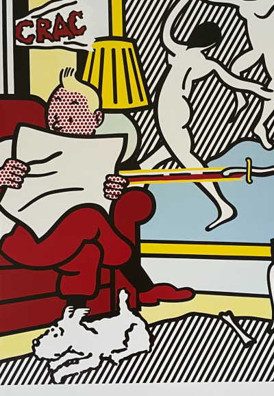 Roy Lichtenstein, Tintin Reading, Offset Lithograph 2