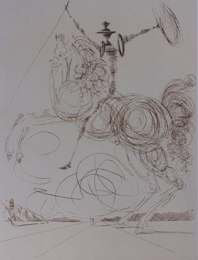 Salvador DALI : Don Quichotte, Lithographie signée, 500ex