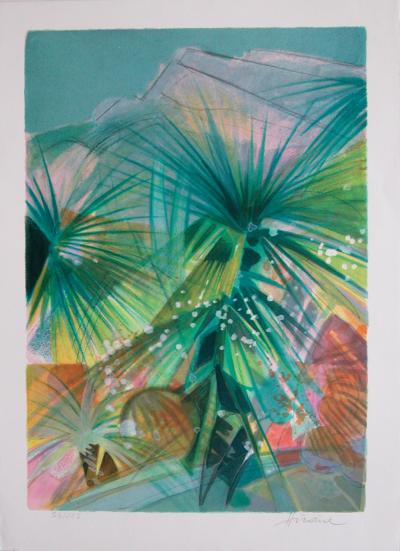 Jardin exotique, lithographie originale 2