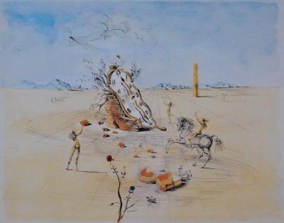 Salvador DALI (d’après) - Le cavalier Cosmique, Lithographie signée, 500ex 2