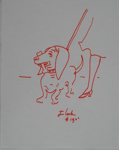 Jean COCTEAU : Le chien gourmand -  Lithographie Originale Signée