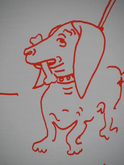 Jean COCTEAU : Le chien gourmand -  Lithographie Originale Signée 2