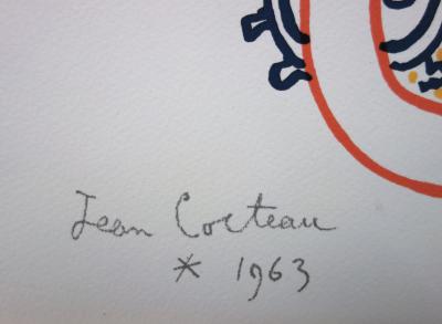 Jean COCTEAU : Face au taureau - Lithographie signée 2