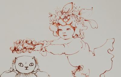 Léonor FINI : Le couronnement du chat - Gravure originale signée 2