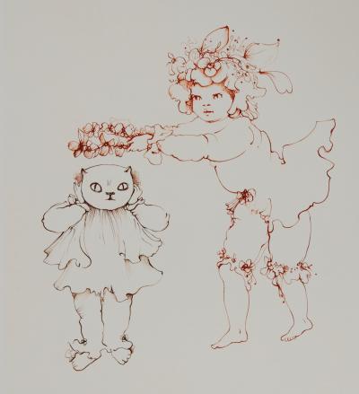 Léonor FINI : Le couronnement du chat - Gravure originale signée 2