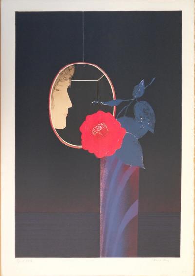 Pierre GARCIA-FONS : Femme à la rose - Lithographie originale signée 2