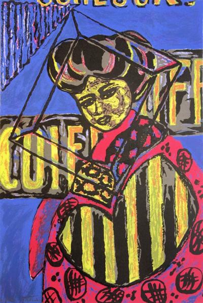 Hakim TOUNSI : Salon de coiffure - Lithographie originale signée 2