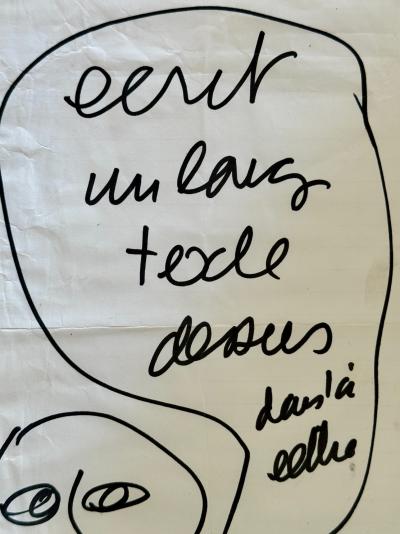 Ben Vautier - Ecrit un long texte dessous... - 2000 - Dessin au feutre signé sur papier 2
