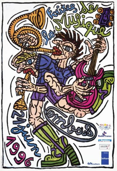 Robert COMBAS : Faites de la Musique, 1996 - Affiche originale signée