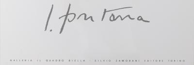 Lucio FONTANA : Concetto Spaziale Rosso - Affiche originale en sérigraphie signée 2