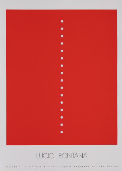 Lucio FONTANA : Concetto Spaziale Rosso - Affiche originale en sérigraphie 2