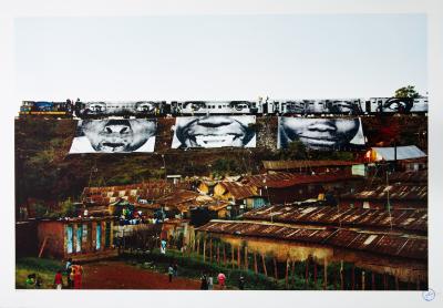 JR : Action in Kibera Slum, 2009 - Lithographie originale signée 2