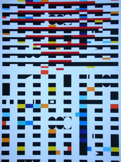 Yaacov AGAM - Composition cinetique, 1971 - Original screen print 2
