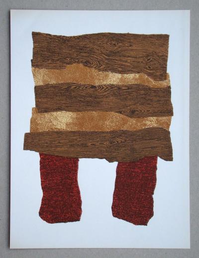 Enrico BAJ - Composition, 1962 - Lithographie originale en relief 2