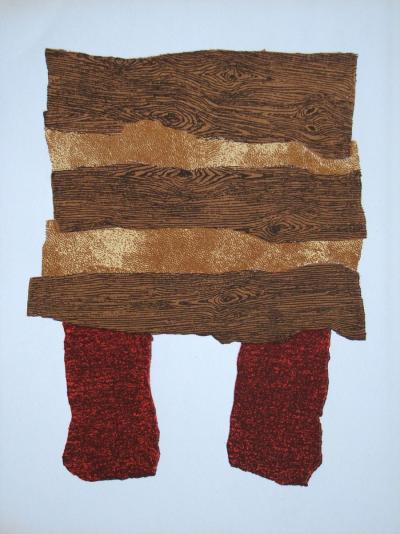 Enrico BAJ - Composition, 1962 - Lithographie originale en relief 2
