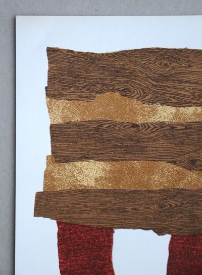 Enrico BAJ - Composition, 1962 - Lithographie originale en relief 2
