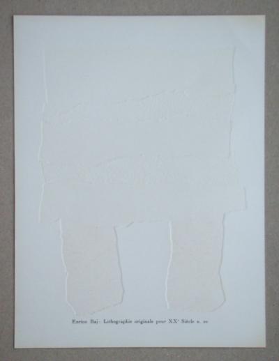 Enrico BAJ - Composition, 1962 - Lithographie originale en relief 2