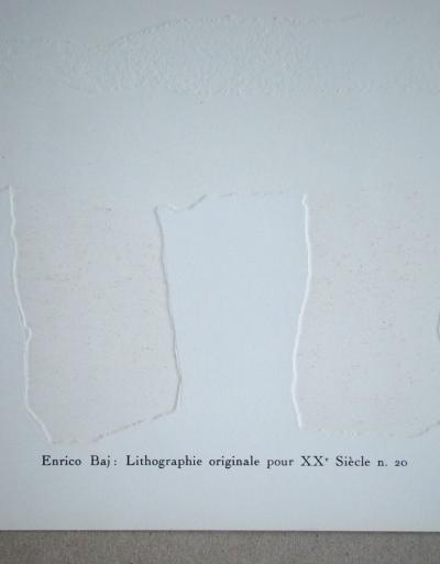 Enrico BAJ - Composition, 1962 - Lithographie originale en relief 2