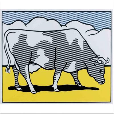 Roy Lichtenstein -  Cow Going Abstract, 1985  - Triptyque -  Lithographie 2