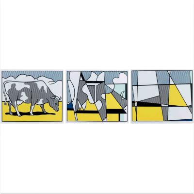 Roy Lichtenstein -  Cow Going Abstract, 1985  - Triptyque -  Lithographie