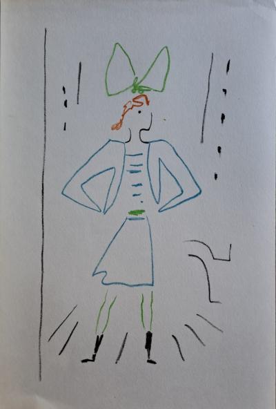 Jean Cocteau - La femme de Monte-Carlo - Lithographie originale en couleur