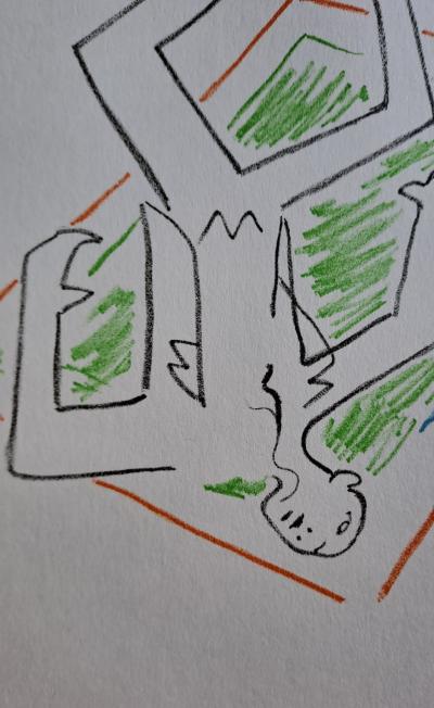 Jean Cocteau - Le meurtre - Lithographie originale en couleur 2