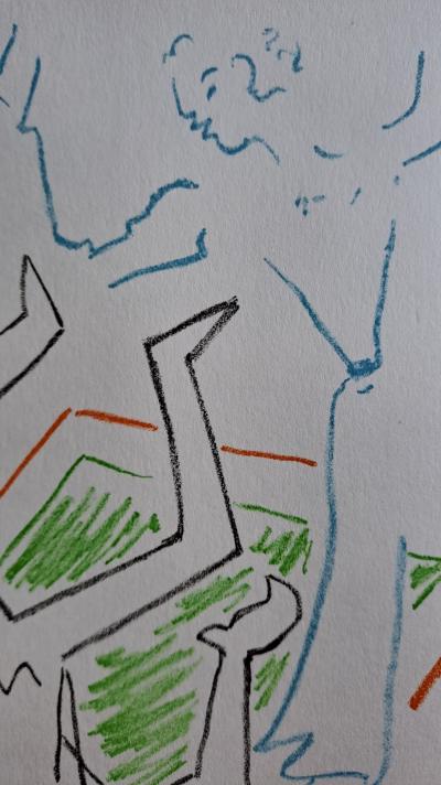 Jean Cocteau - Le meurtre - Lithographie originale en couleur 2