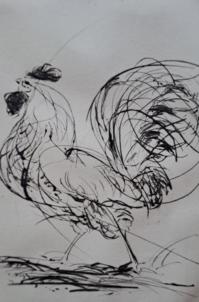 Georges Yoldjoglou - Le coq - Lithographie originale, signée, numérotée, datée et annotée 2