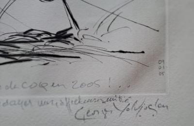 Georges Yoldjoglou - Le coq - Lithographie originale, signée, numérotée, datée et annotée 2