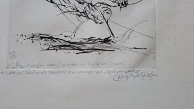 Georges Yoldjoglou - Le coq - Lithographie originale, signée, numérotée, datée et annotée 2