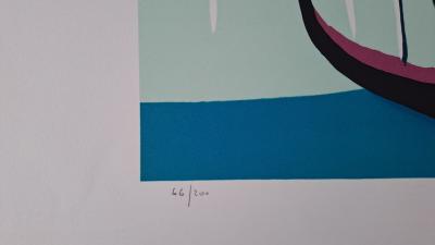 Victor Hasch - Les gondoles - Lithographie originale en couleur, signée et numérotée 2