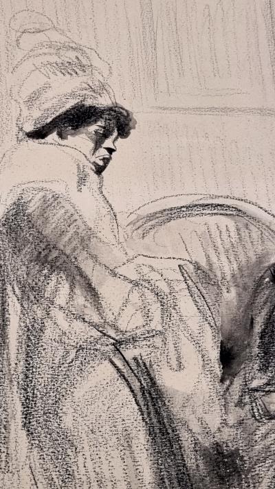 Jean-Louis Forain, Les Mamans... -  dessin original, vers 1876 2