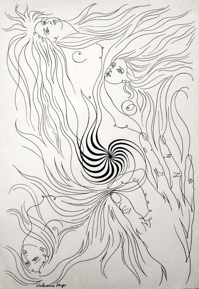 Valentine Hugo, Voir, dessin signé, 1948