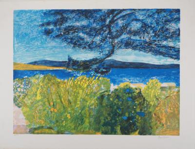 Guy BARDONE : A l’ombre du grand pin, Lithographie originale signée 2