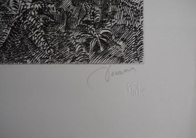 Albert DECARIS : Femme et faune, Gravure originale signée 2
