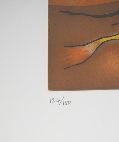 Gustave SINGIER : Crépuscule en bord de mer, Gravure originale signée 2