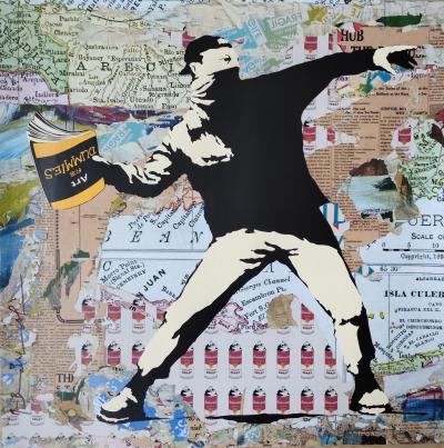 Mr Brainwash - Banksy Thrower (Uniq 1/1) - Techniques mixtes 2