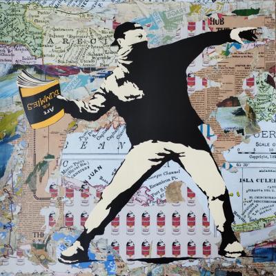 Mr Brainwash - Banksy Thrower (Uniq 1/1) - Techniques mixtes 2