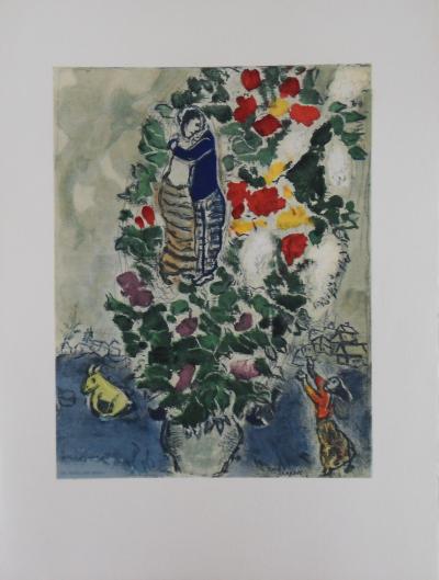 Marc CHAGALL : Couple au bouquet, Lithographie originale Signée 2