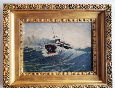 J. Pedoussot - LOUQSOR par grosse MER - huile sur bois 2